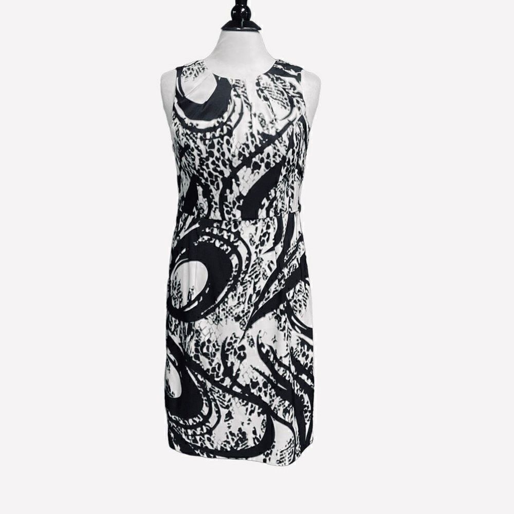 Dress Barn Black & Off White Sleeveless Dress Size 10